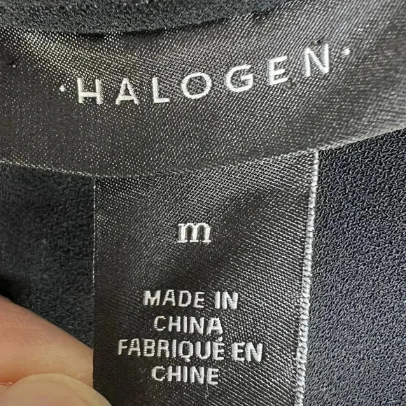 Halogen Womens M Bell Sleeve Black Dress Bow Back Minimalist Fairy & Whimsigoth - Picture 12 of 15